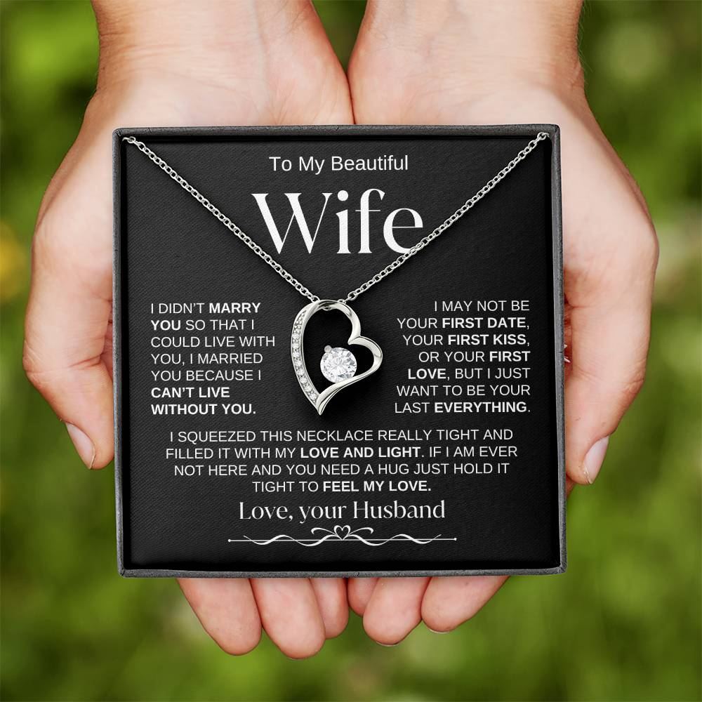 To My Beautiful Wife | Forever Love Necklace | BW