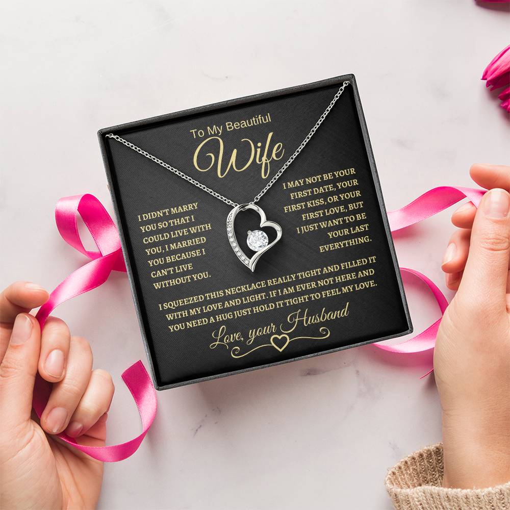 To My Beautiful Wife | Forever Love Necklace | Gold