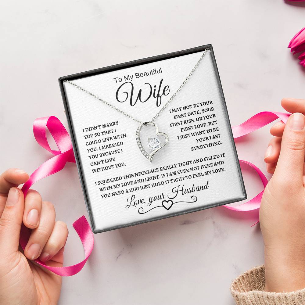 To My Beautiful Wife | Forever Love Necklace | Black