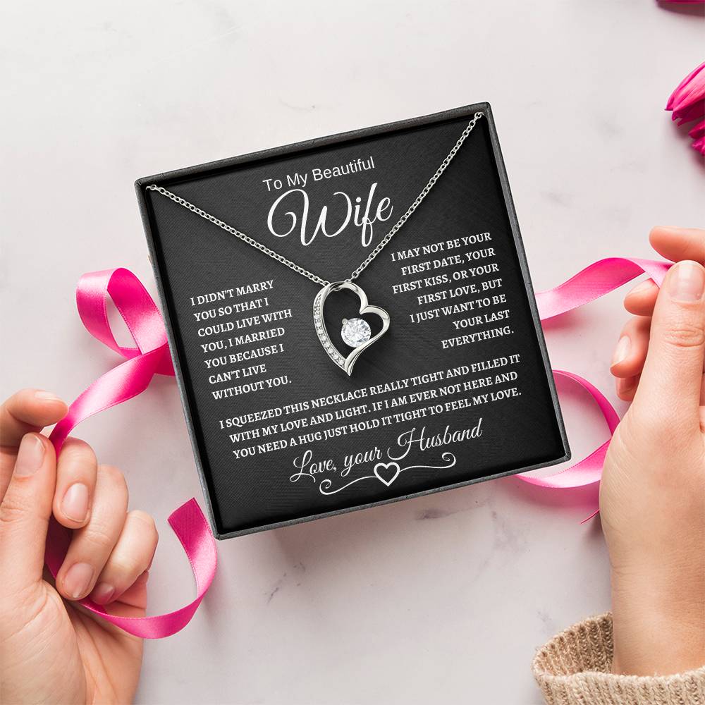 To My Beautiful Wife | Forever Love Necklace | White