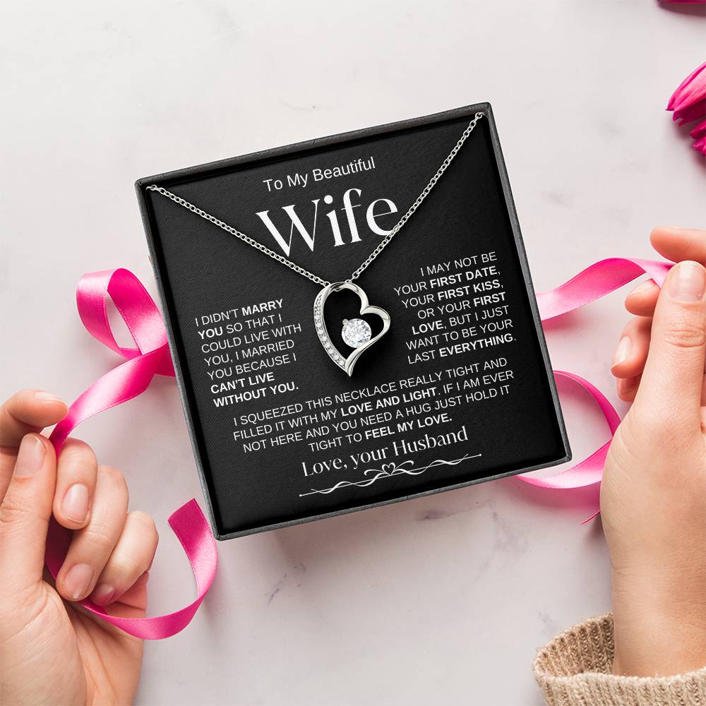 To My Beautiful Wife | Forever Love Necklace | BW
