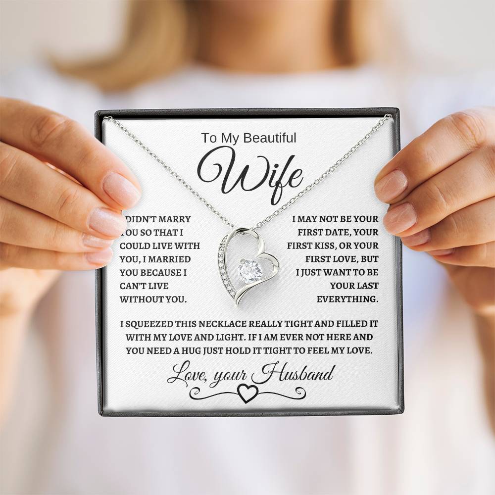 To My Beautiful Wife | Forever Love Necklace | Black