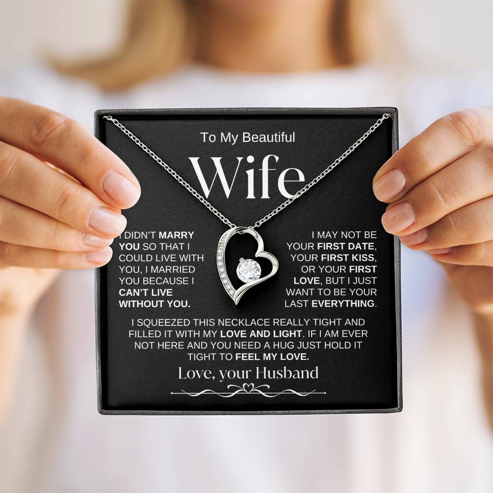 To My Beautiful Wife | Forever Love Necklace | BW