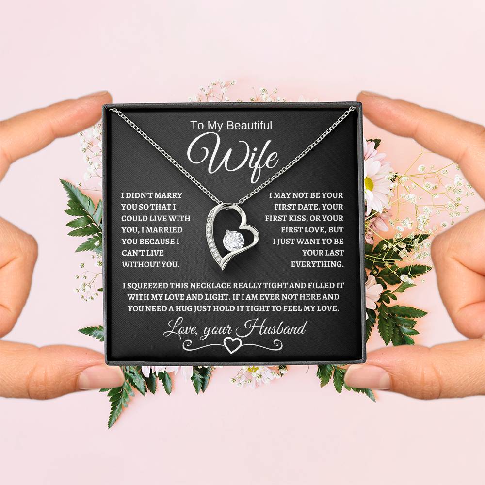 To My Beautiful Wife | Forever Love Necklace | White