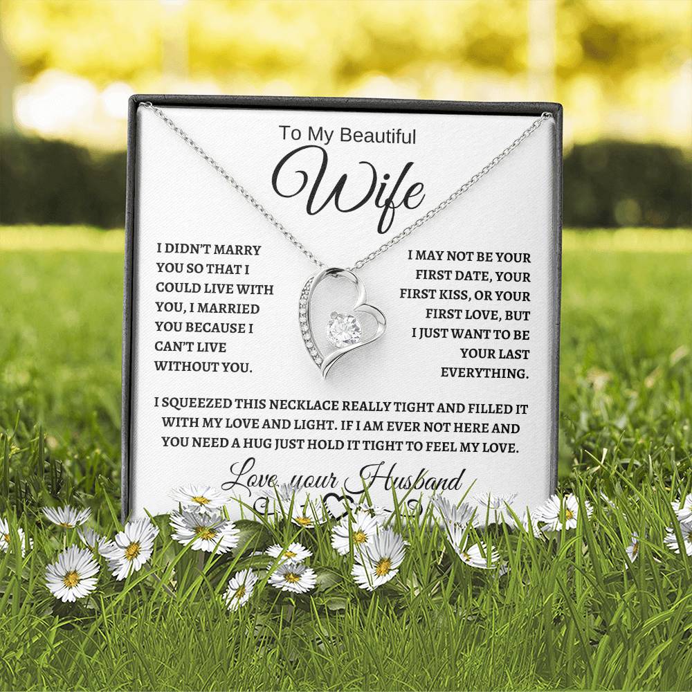 To My Beautiful Wife | Forever Love Necklace | Black