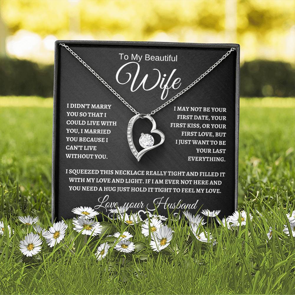 To My Beautiful Wife | Forever Love Necklace | White