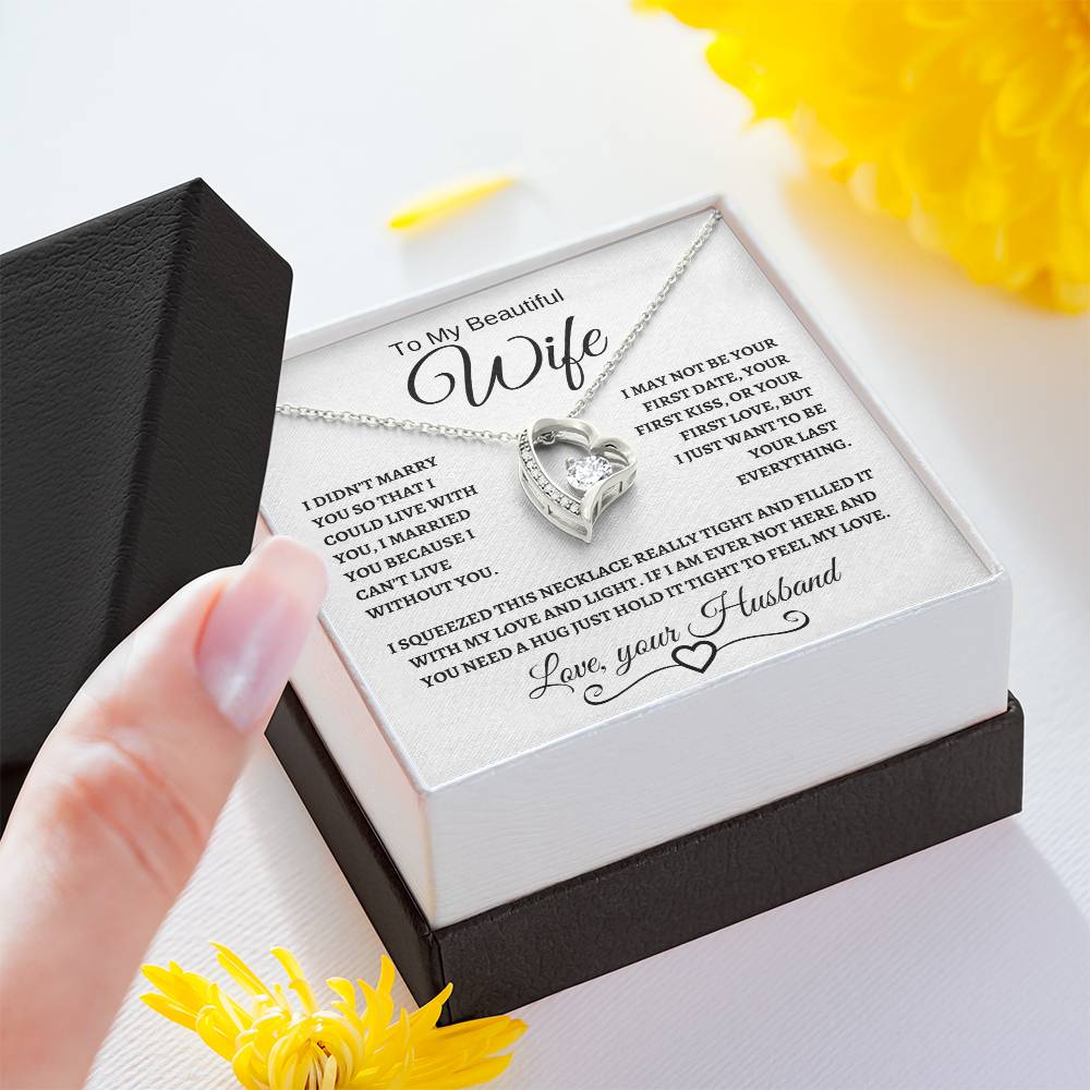 To My Beautiful Wife | Forever Love Necklace | Black