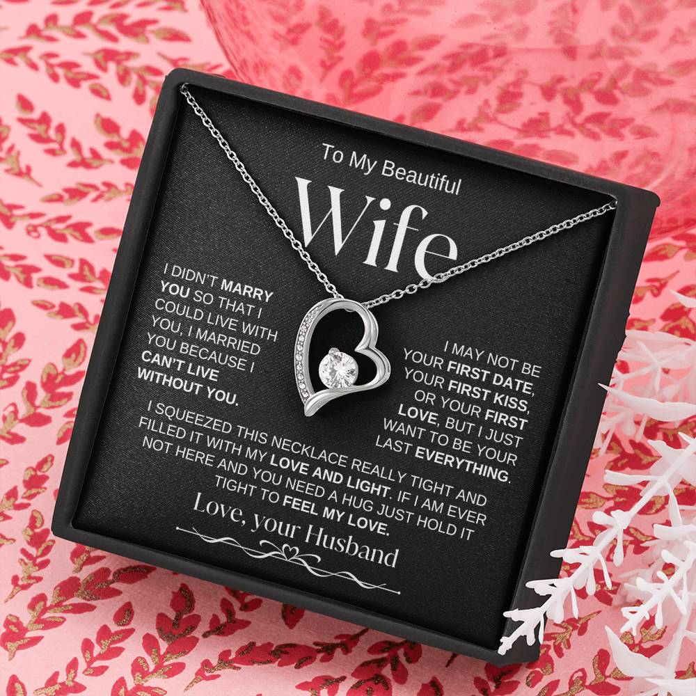 To My Beautiful Wife | Forever Love Necklace | BW