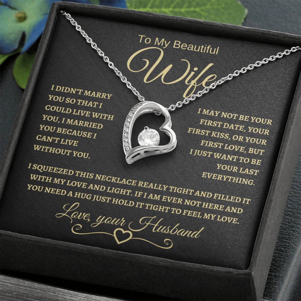 To My Beautiful Wife | Forever Love Necklace | Gold