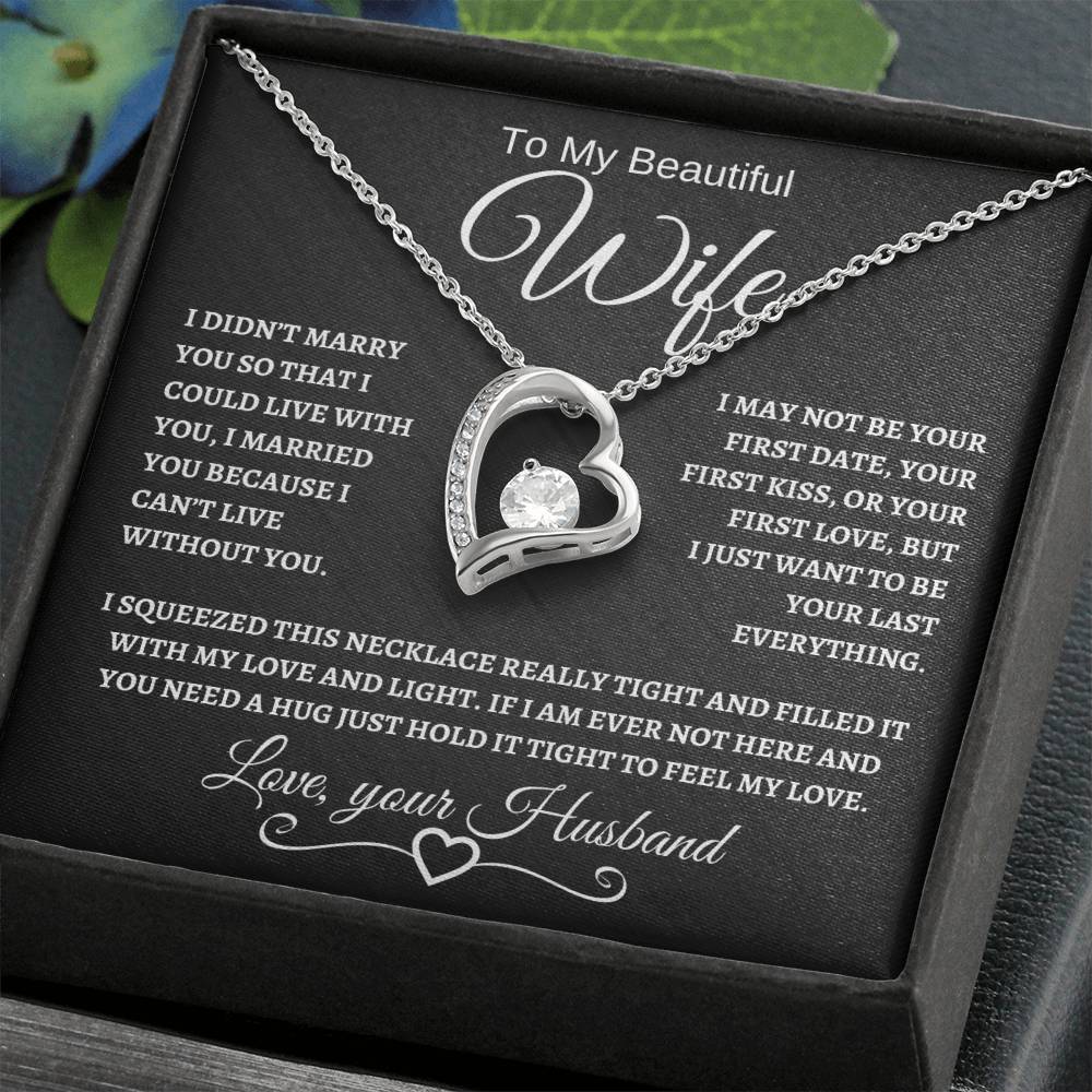 To My Beautiful Wife | Forever Love Necklace | White