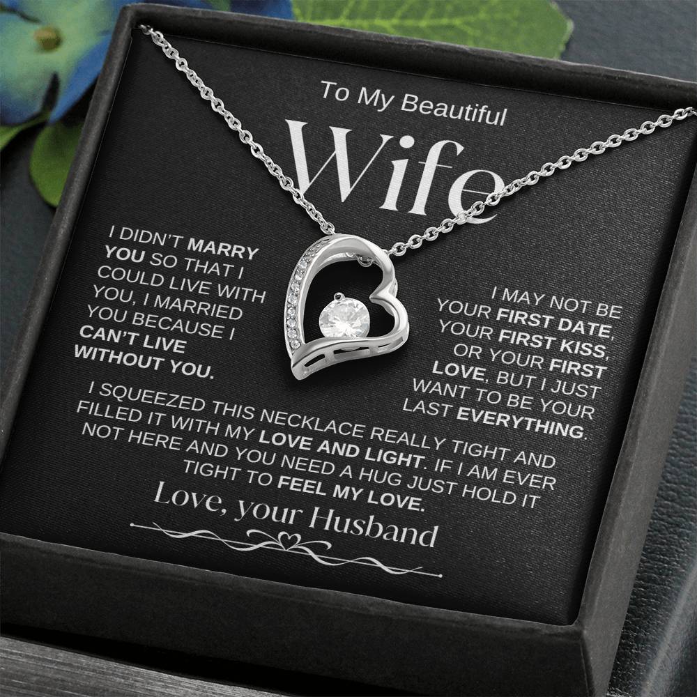 To My Beautiful Wife | Forever Love Necklace | BW