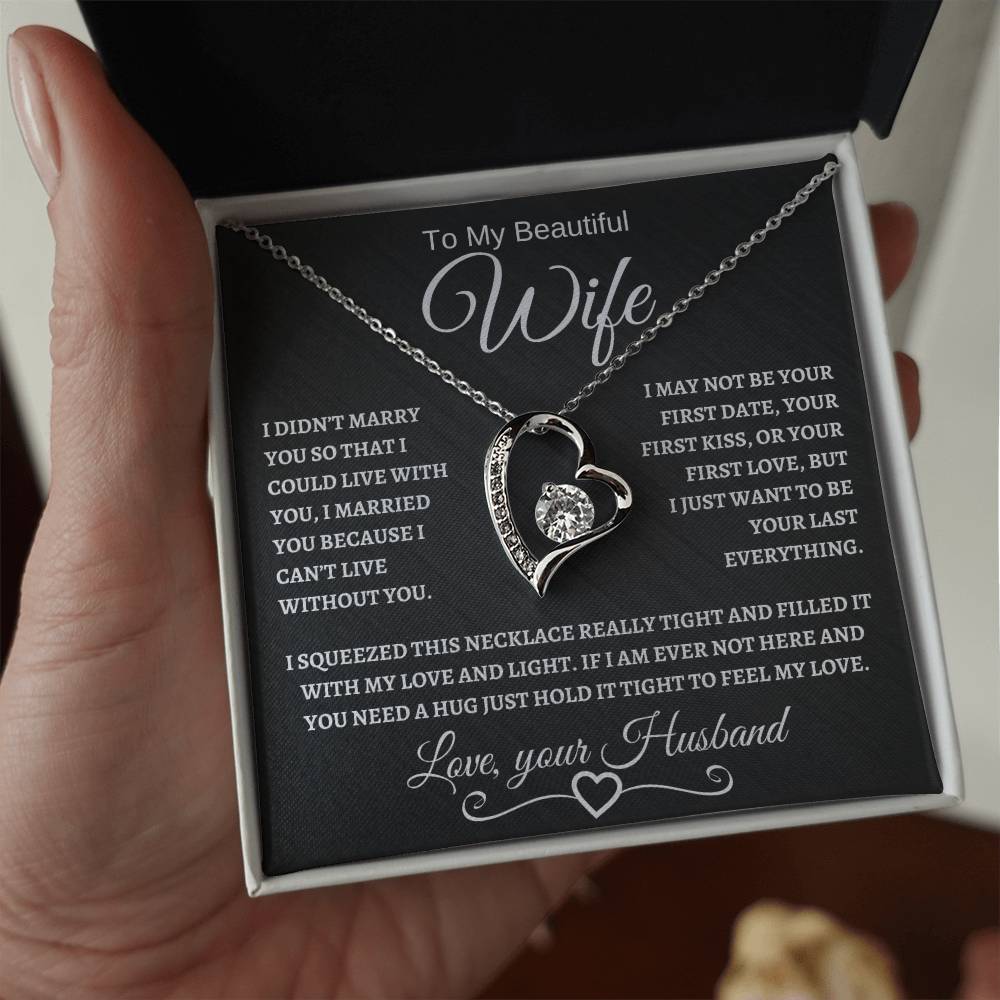 To My Beautiful Wife | Forever Love Necklace | White