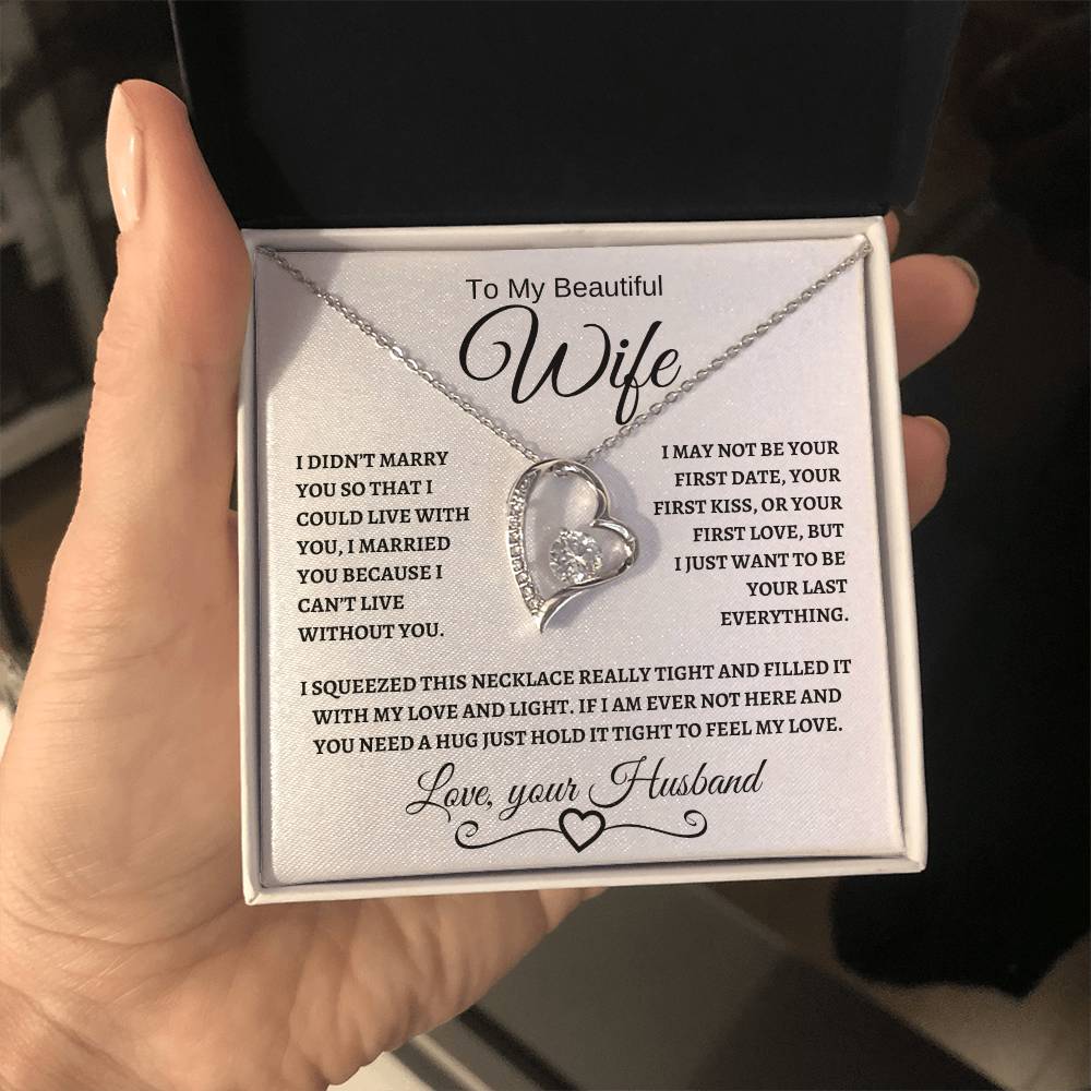 To My Beautiful Wife | Forever Love Necklace | Black