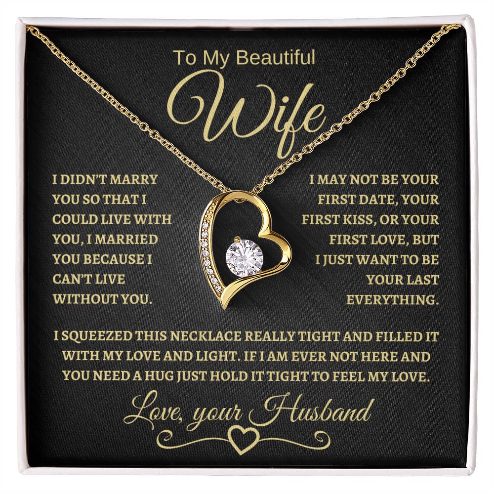 To My Beautiful Wife | Forever Love Necklace | Gold
