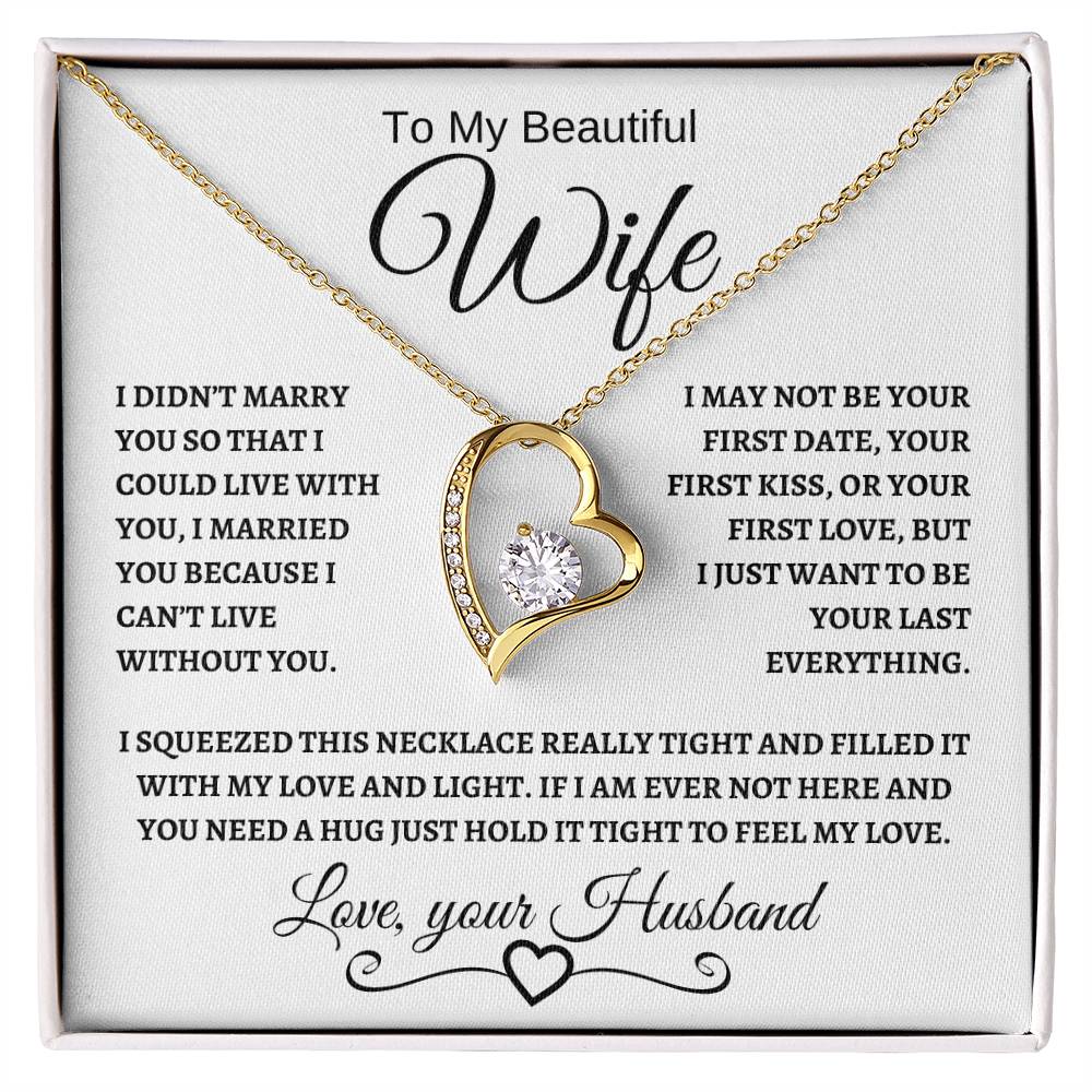 To My Beautiful Wife | Forever Love Necklace | Black