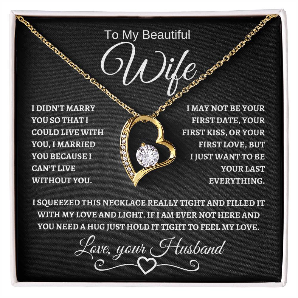 To My Beautiful Wife | Forever Love Necklace | White