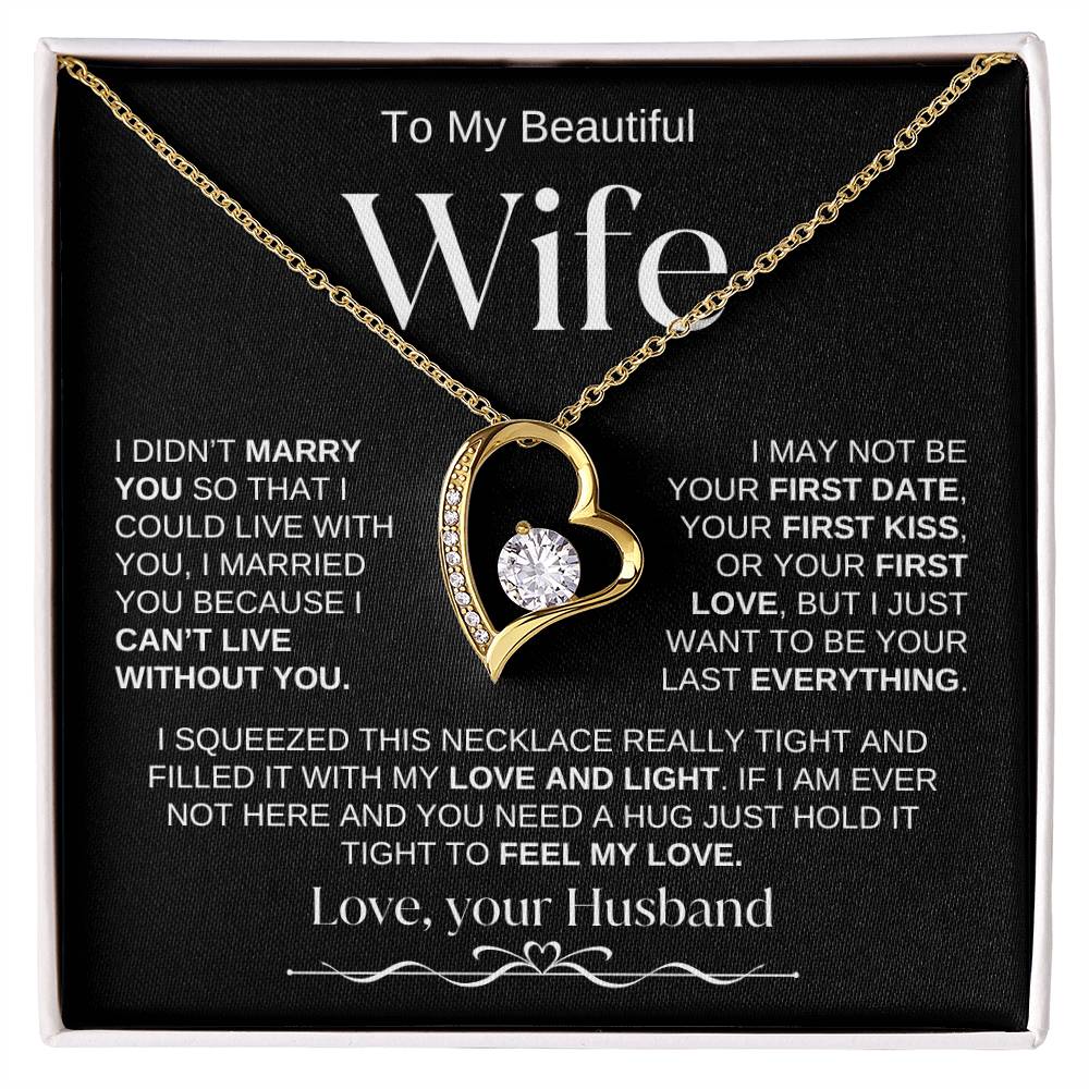 To My Beautiful Wife | Forever Love Necklace | BW