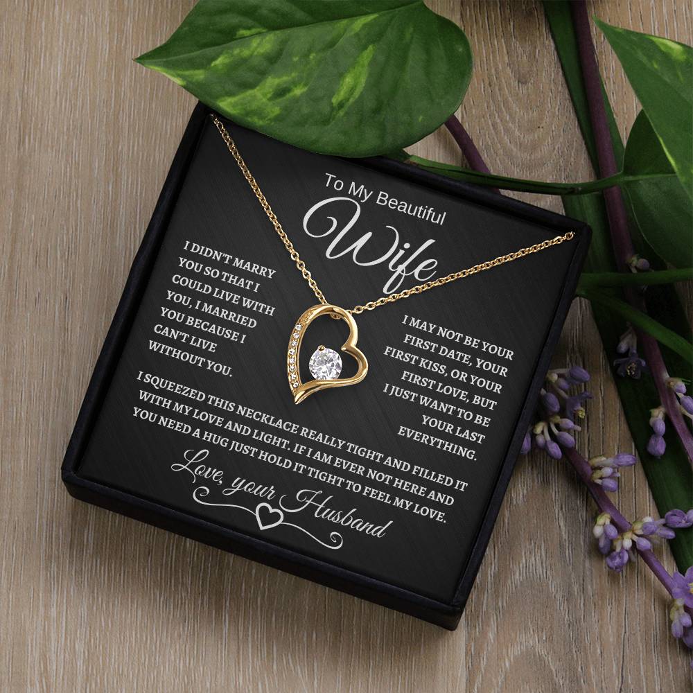 To My Beautiful Wife | Forever Love Necklace | White