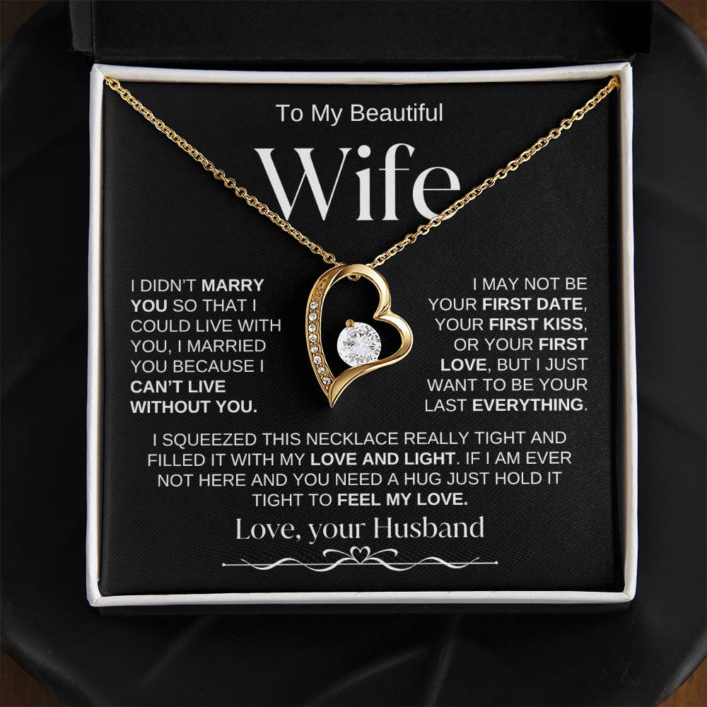 To My Beautiful Wife | Forever Love Necklace | BW