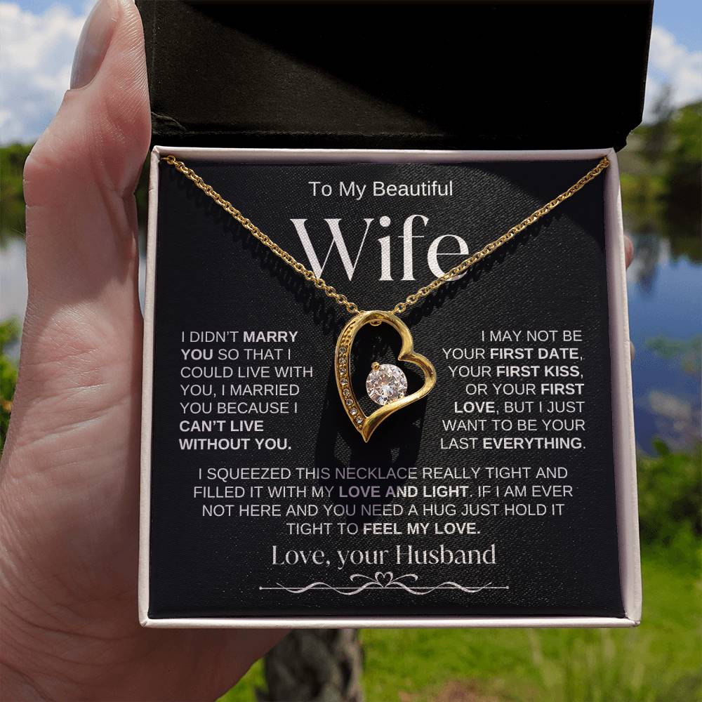 To My Beautiful Wife | Forever Love Necklace | BW