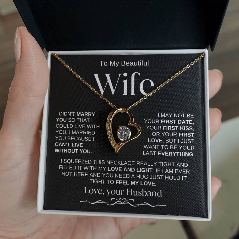 To My Beautiful Wife | Forever Love Necklace | BW