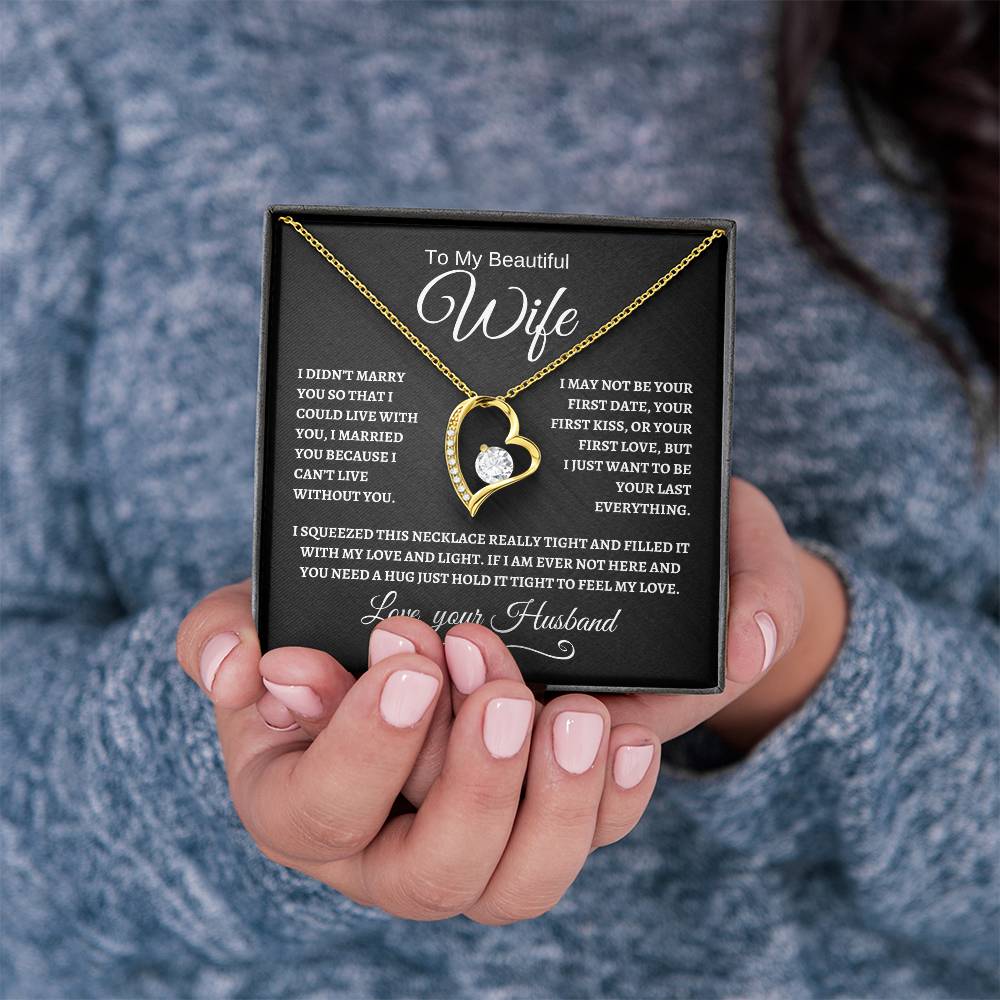 To My Beautiful Wife | Forever Love Necklace | White