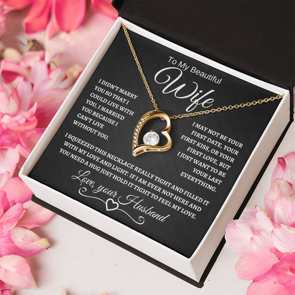 To My Beautiful Wife | Forever Love Necklace | White