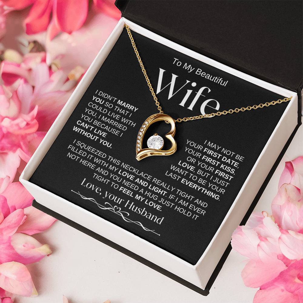 To My Beautiful Wife | Forever Love Necklace | BW