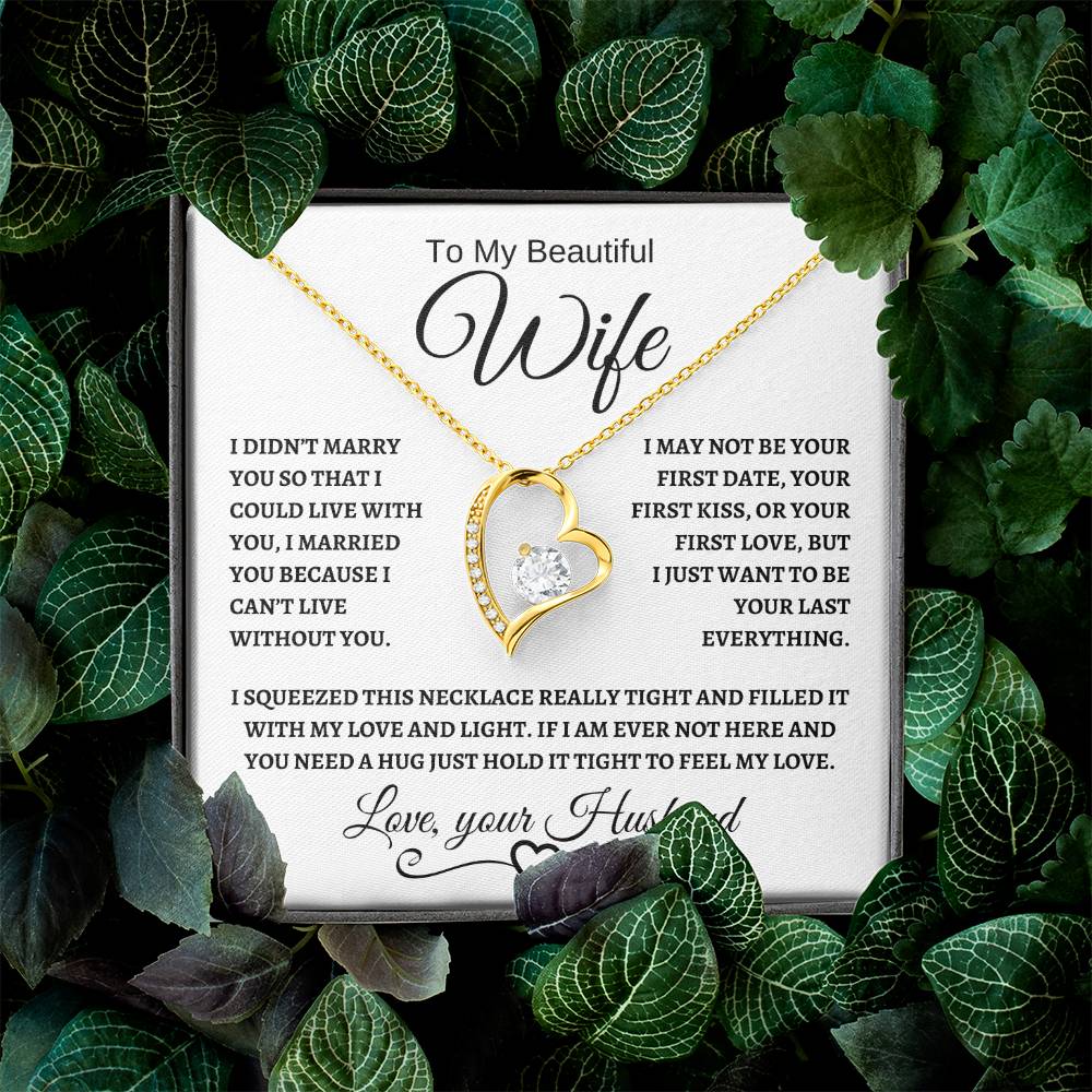 To My Beautiful Wife | Forever Love Necklace | Black