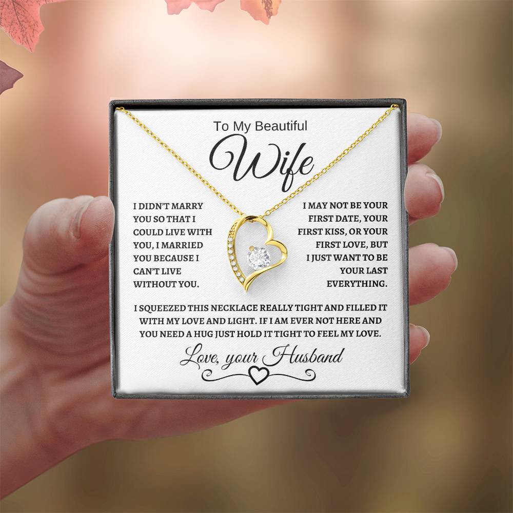 To My Beautiful Wife | Forever Love Necklace | Black