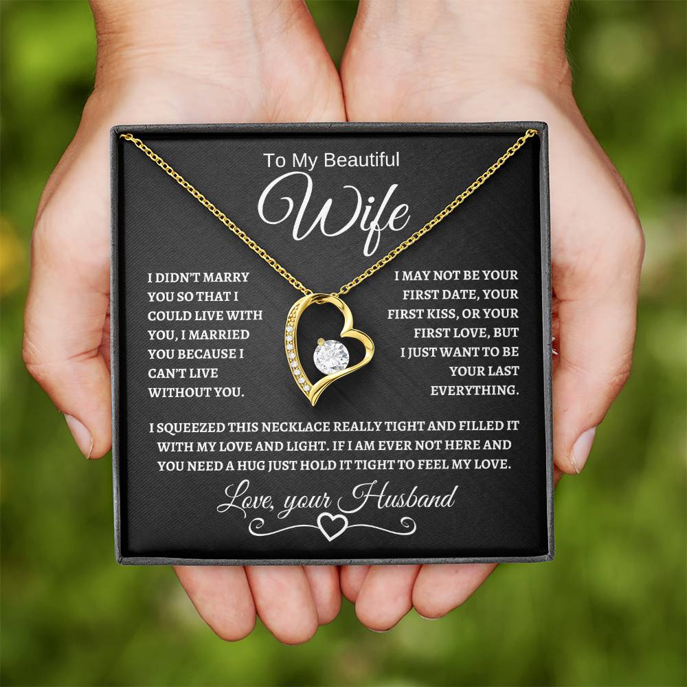 To My Beautiful Wife | Forever Love Necklace | White