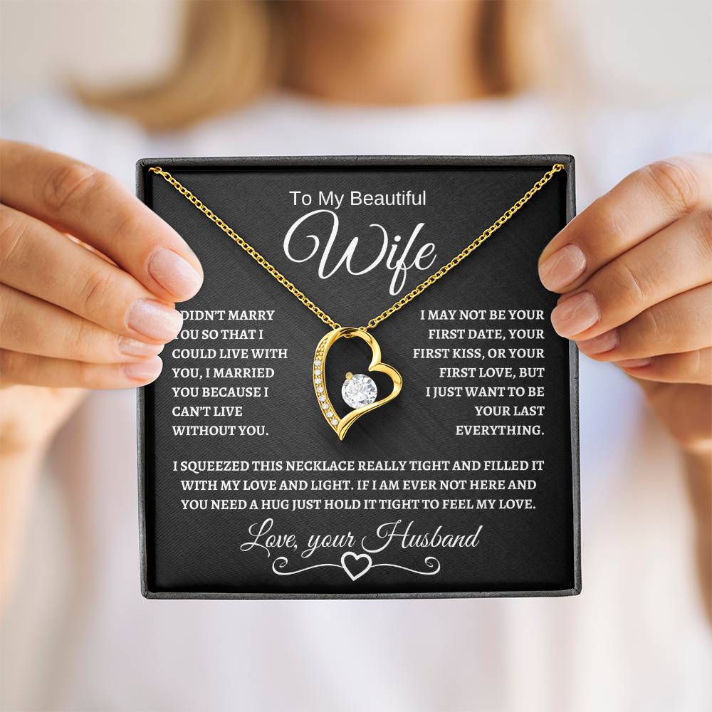 To My Beautiful Wife | Forever Love Necklace | White