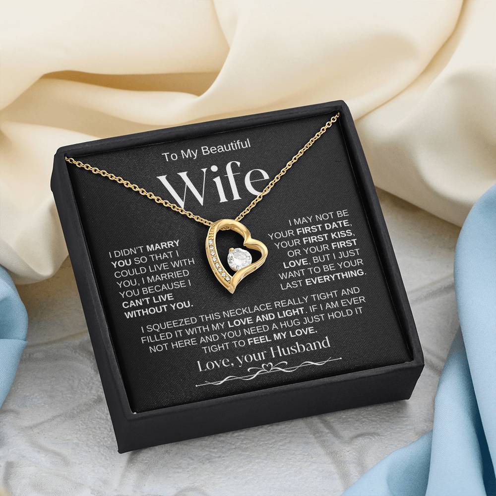 To My Beautiful Wife | Forever Love Necklace | BW