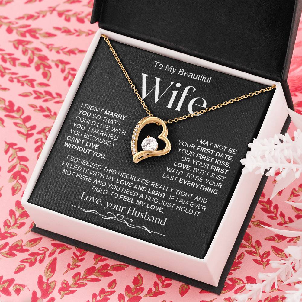 To My Beautiful Wife | Forever Love Necklace | BW