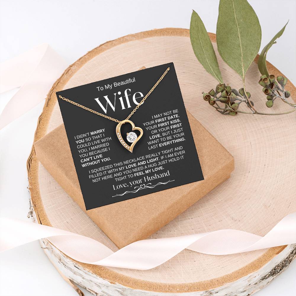 To My Beautiful Wife | Forever Love Necklace | BW