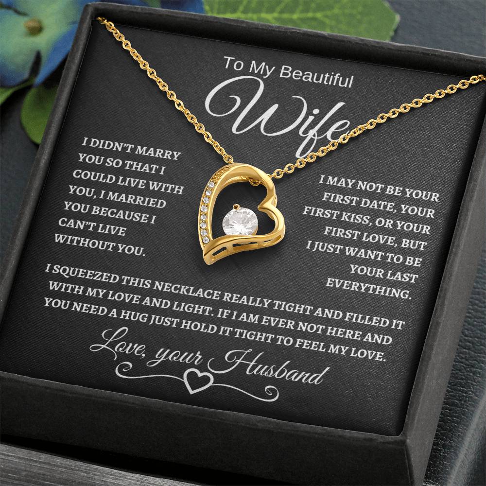 To My Beautiful Wife | Forever Love Necklace | White