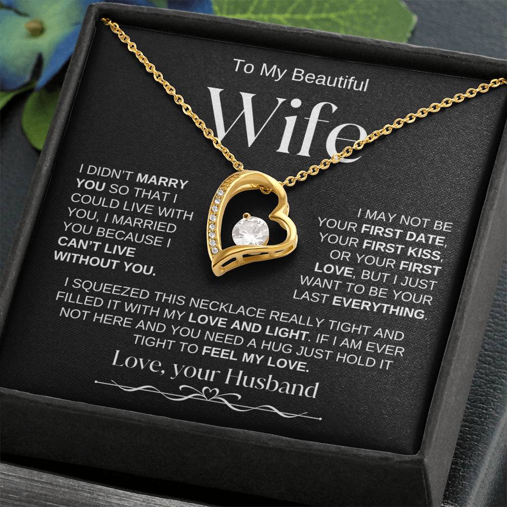 To My Beautiful Wife | Forever Love Necklace | BW