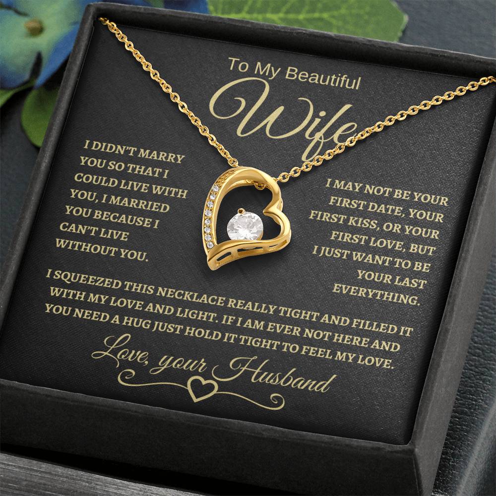 To My Beautiful Wife | Forever Love Necklace | Gold