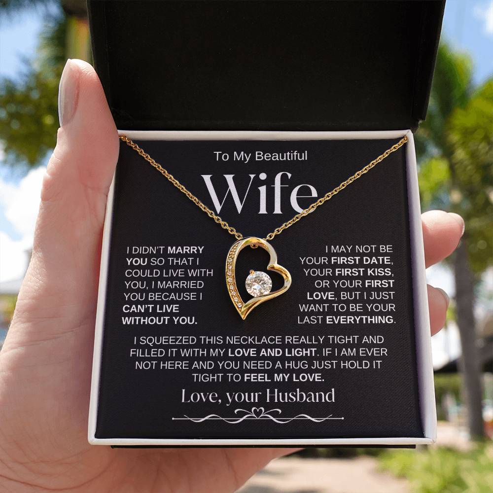 To My Beautiful Wife | Forever Love Necklace | BW