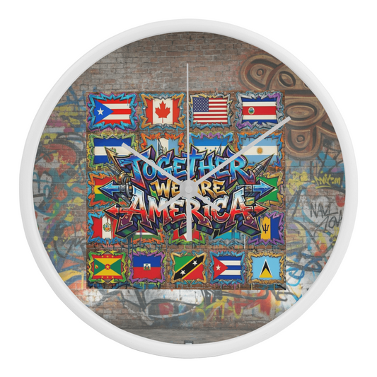 Together We Are America | Benito | Wooden Frame 10" Clock