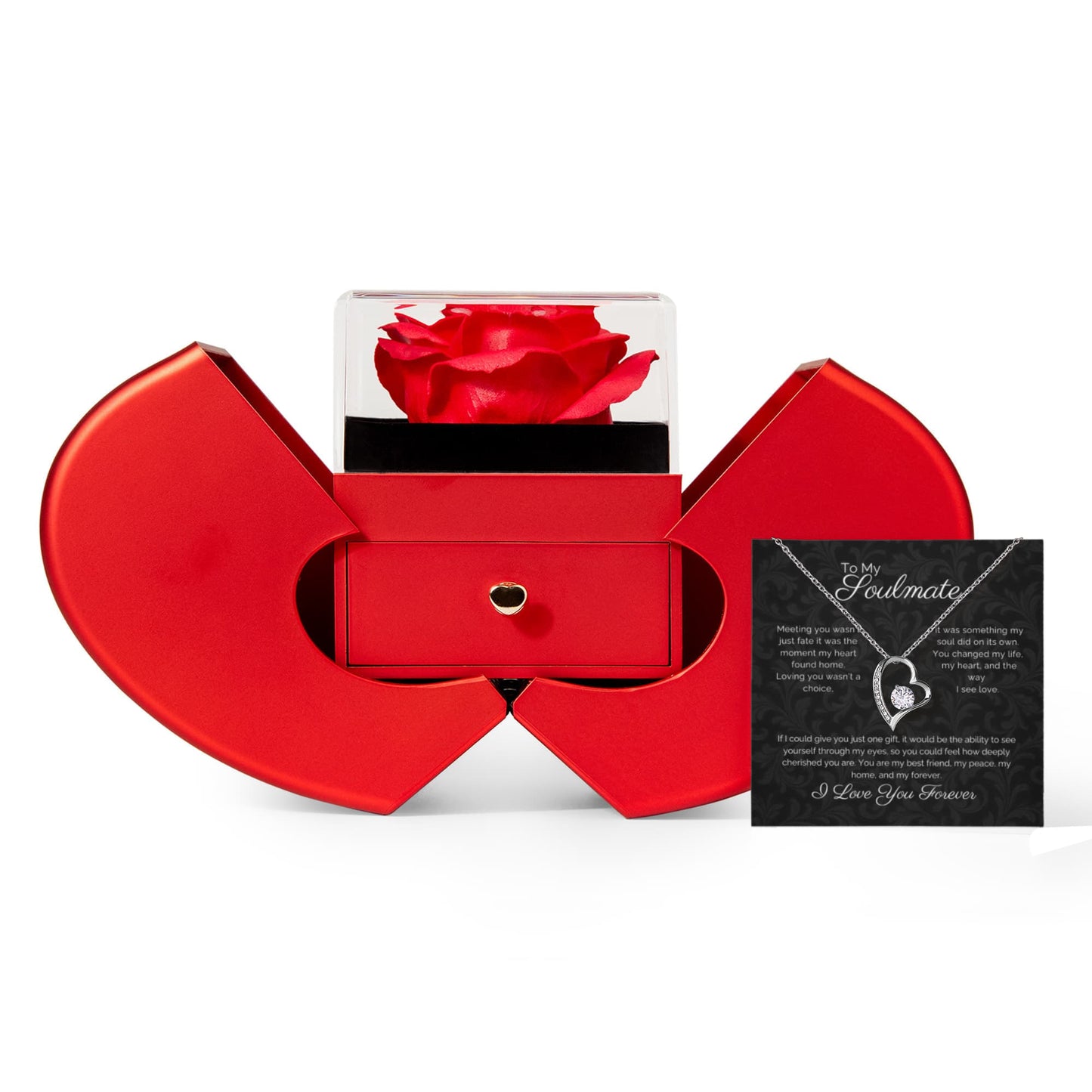To My Soulmate |  Forever Love Necklace | Heart Box Gift