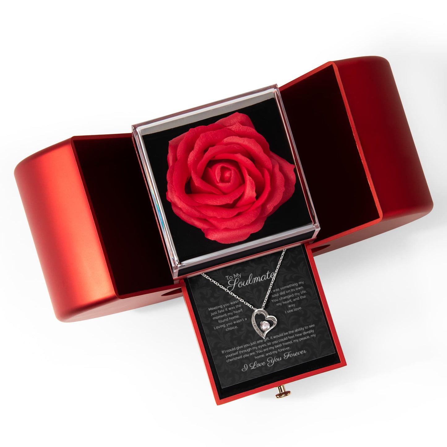 To My Soulmate |  Forever Love Necklace | Heart Box Gift
