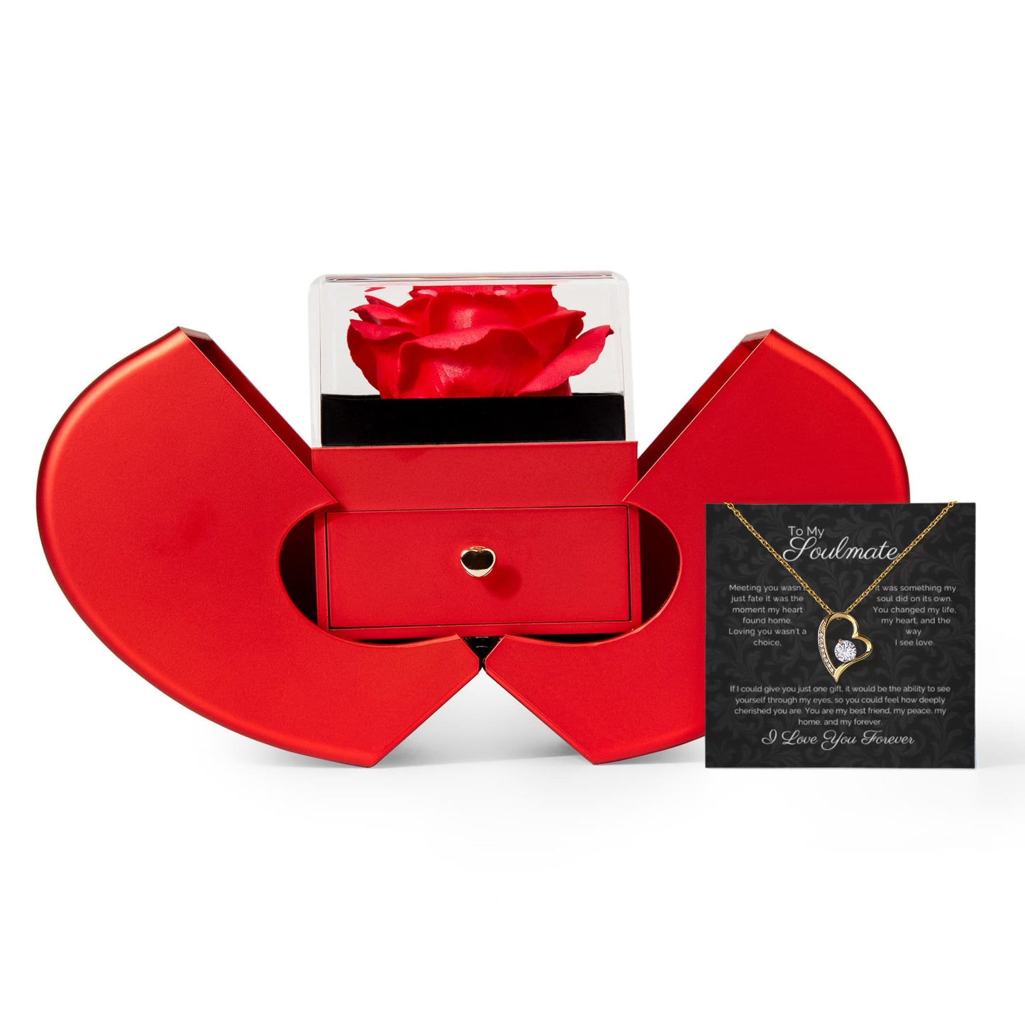To My Soulmate |  Forever Love Necklace | Heart Box Gift