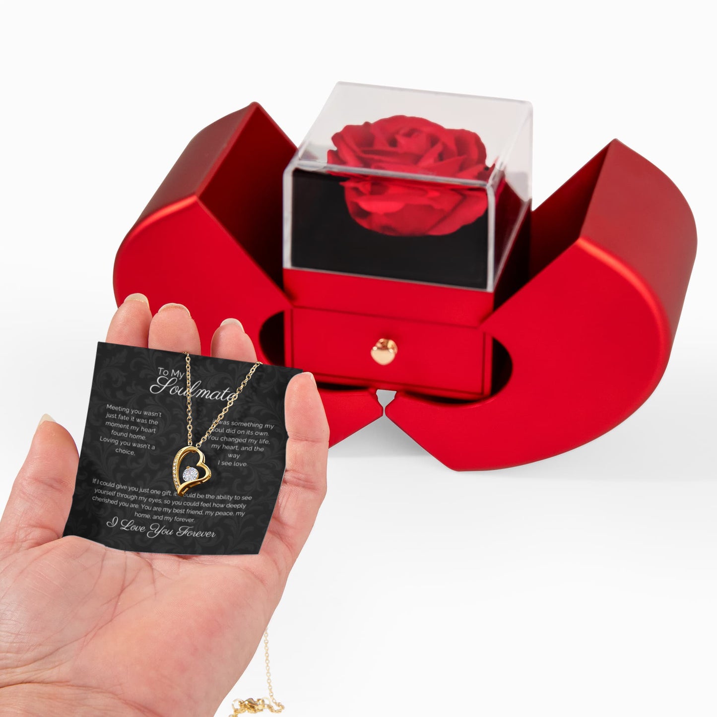 To My Soulmate |  Forever Love Necklace | Heart Box Gift