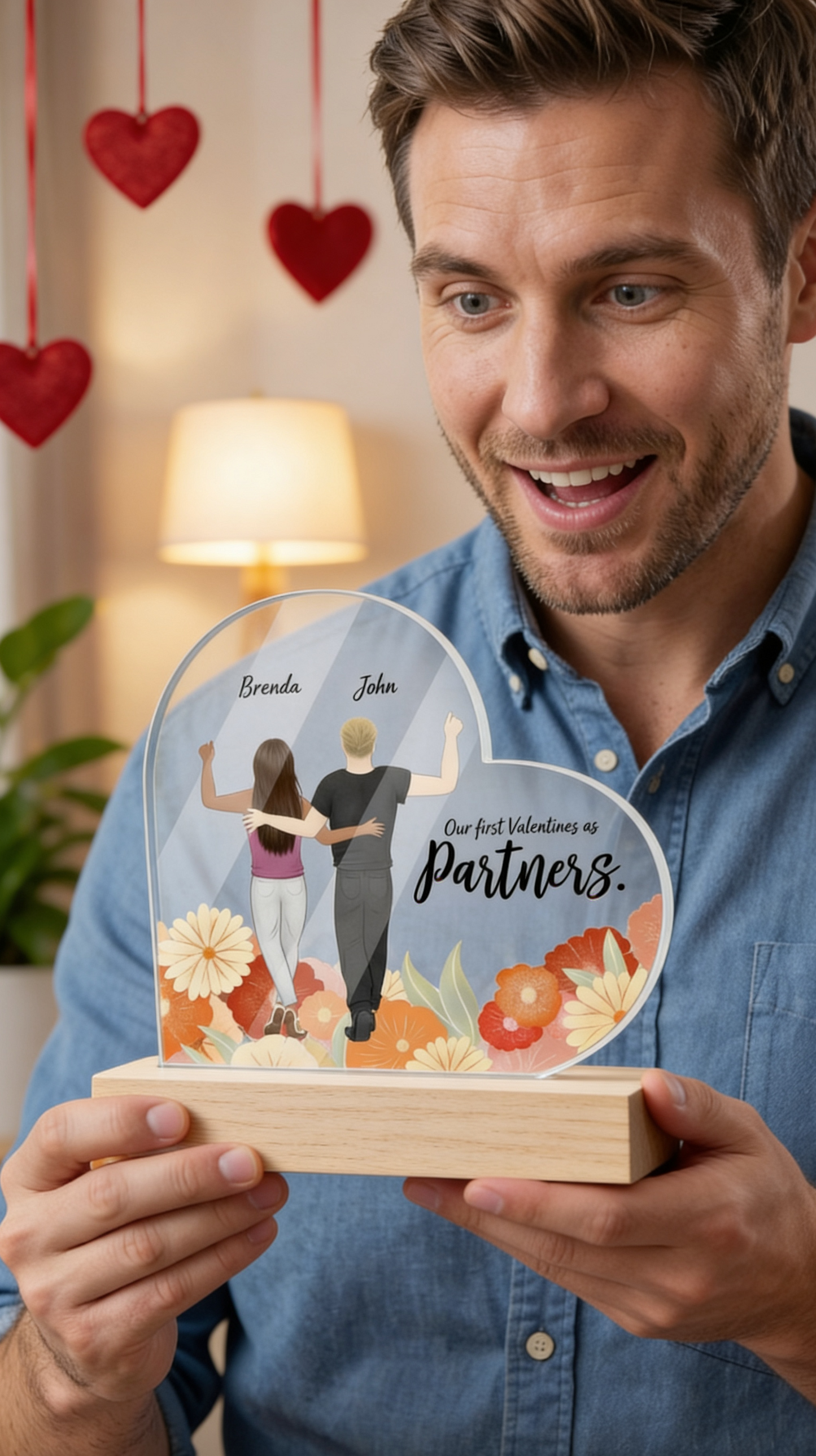 Our First Valentines as... | Acrylic Heart Plaque