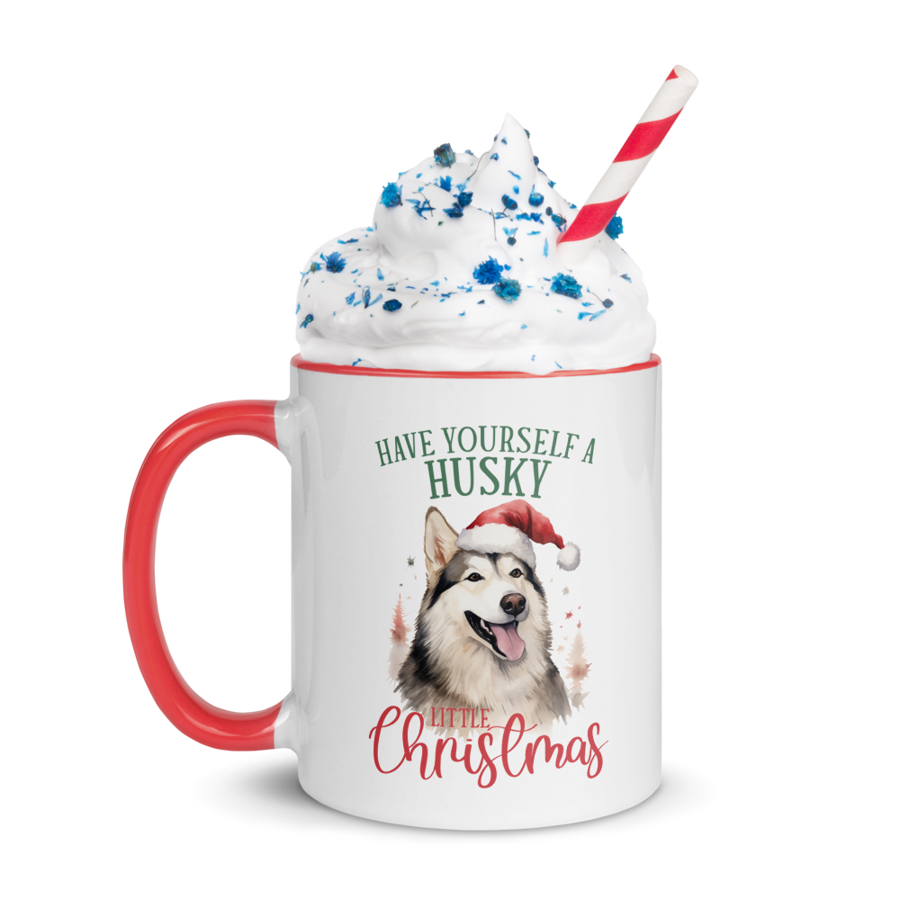 Husky Christmas Mug Red Inside